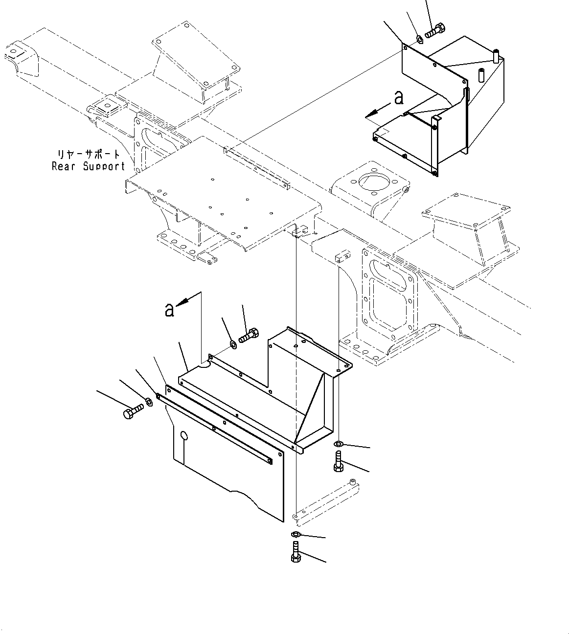 Komatsu parts book diagram for HD325-7R S/N 12001-UP: FIRE PROTECTION, EXHAUST COVER(#11034-11095)