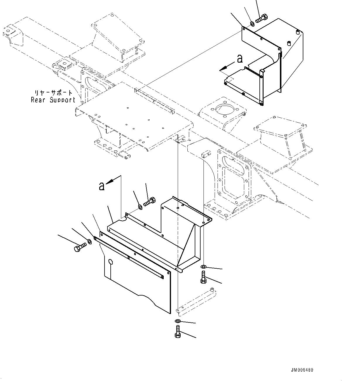 Komatsu parts book diagram for HD325-7R S/N 12001-UP: FIRE PROTECTION, EXHAUST COVER(#11096-)
