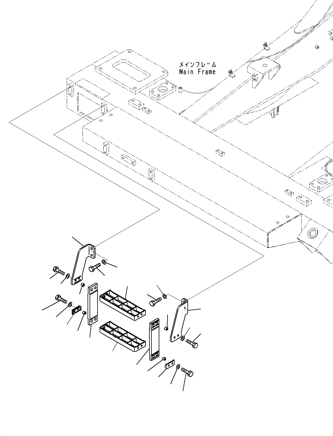 Komatsu parts book diagram for HD325-7R S/N 12001-UP: STEP, (WITH LADDER, INCLINED TYPE)(#11034-)