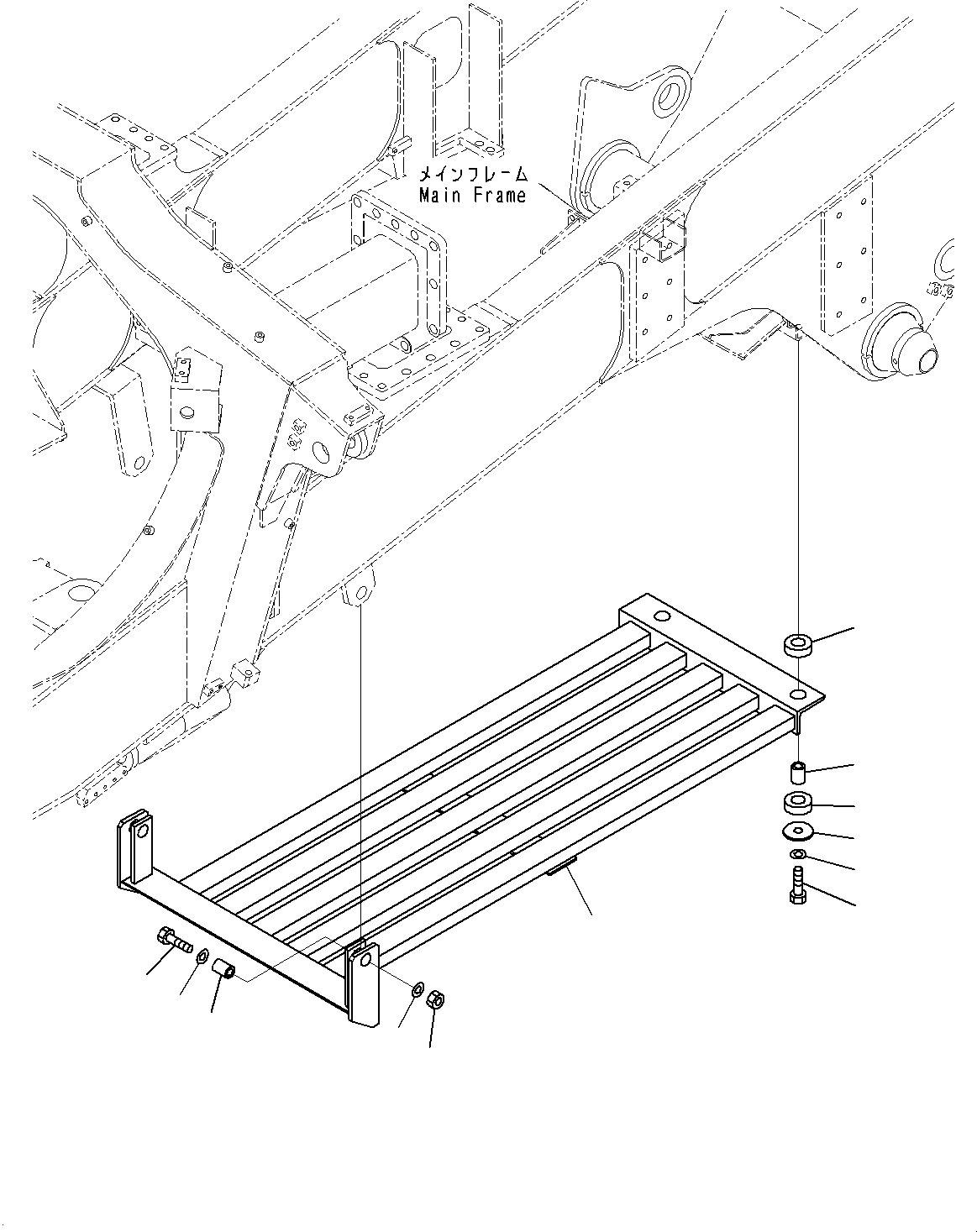 Komatsu parts book diagram for HD325-7R S/N 12001-UP: TRANSMISSION UNDER GUARD, (#11034-)