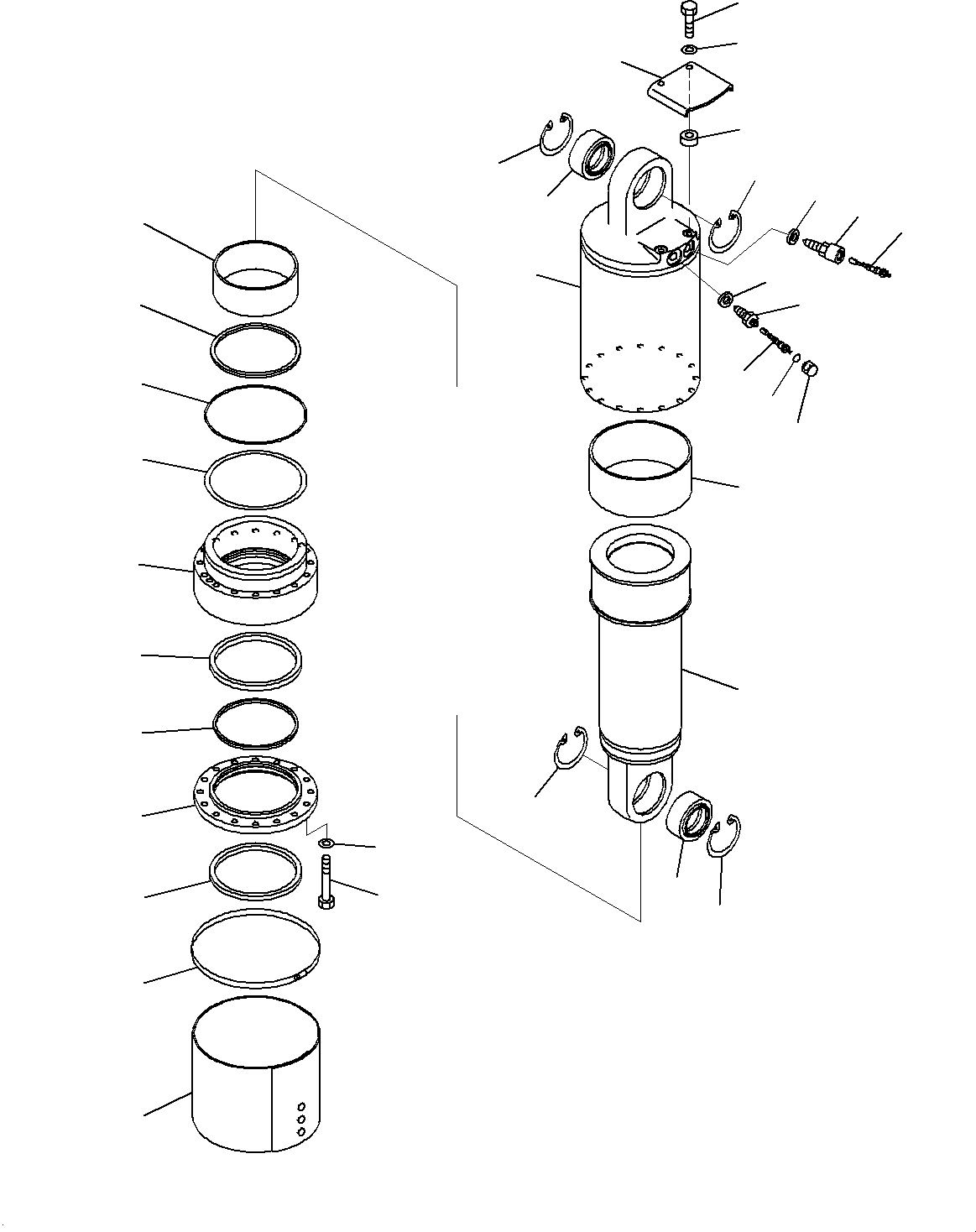 Komatsu parts book diagram for HD325-7R S/N 12001-UP: REAR SUSPENSION, (#11034-)