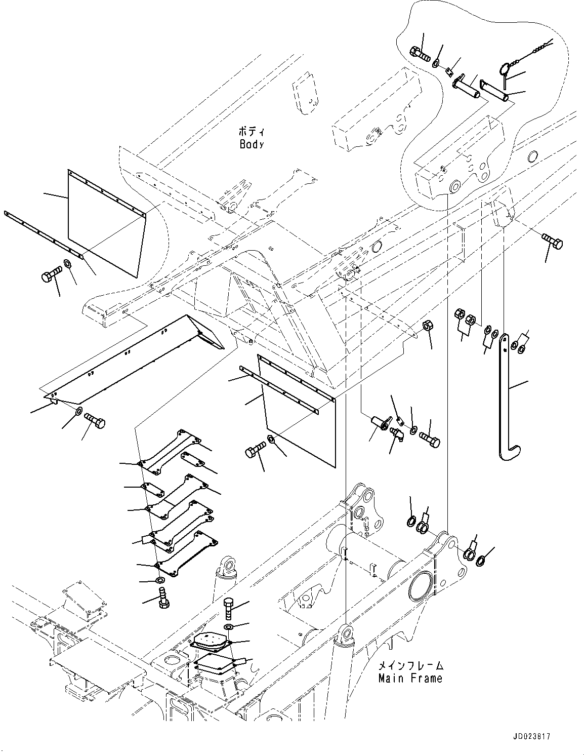 Komatsu parts book diagram for HD325-7R S/N 12001-UP: BODY RELATED PARTS, ACCESSORY PARTS(#11034-)