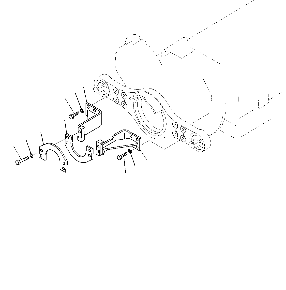 Komatsu parts book diagram for HD325-7R S/N 12001-UP: FRONT DRIVE SHAFT GUARD, (#11034-)