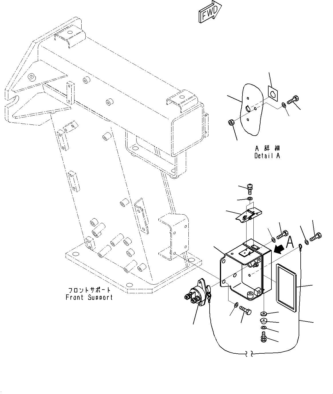 Komatsu parts book diagram for HD325-7R S/N 12001-UP: BATTERY DISCONNECT SWITCH, SWITCH BOX(#11034-)