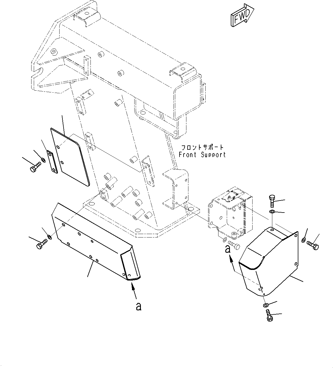 Komatsu parts book diagram for HD325-7R S/N 12001-UP: BATTERY DISCONNECT SWITCH, COVER(#11034-)