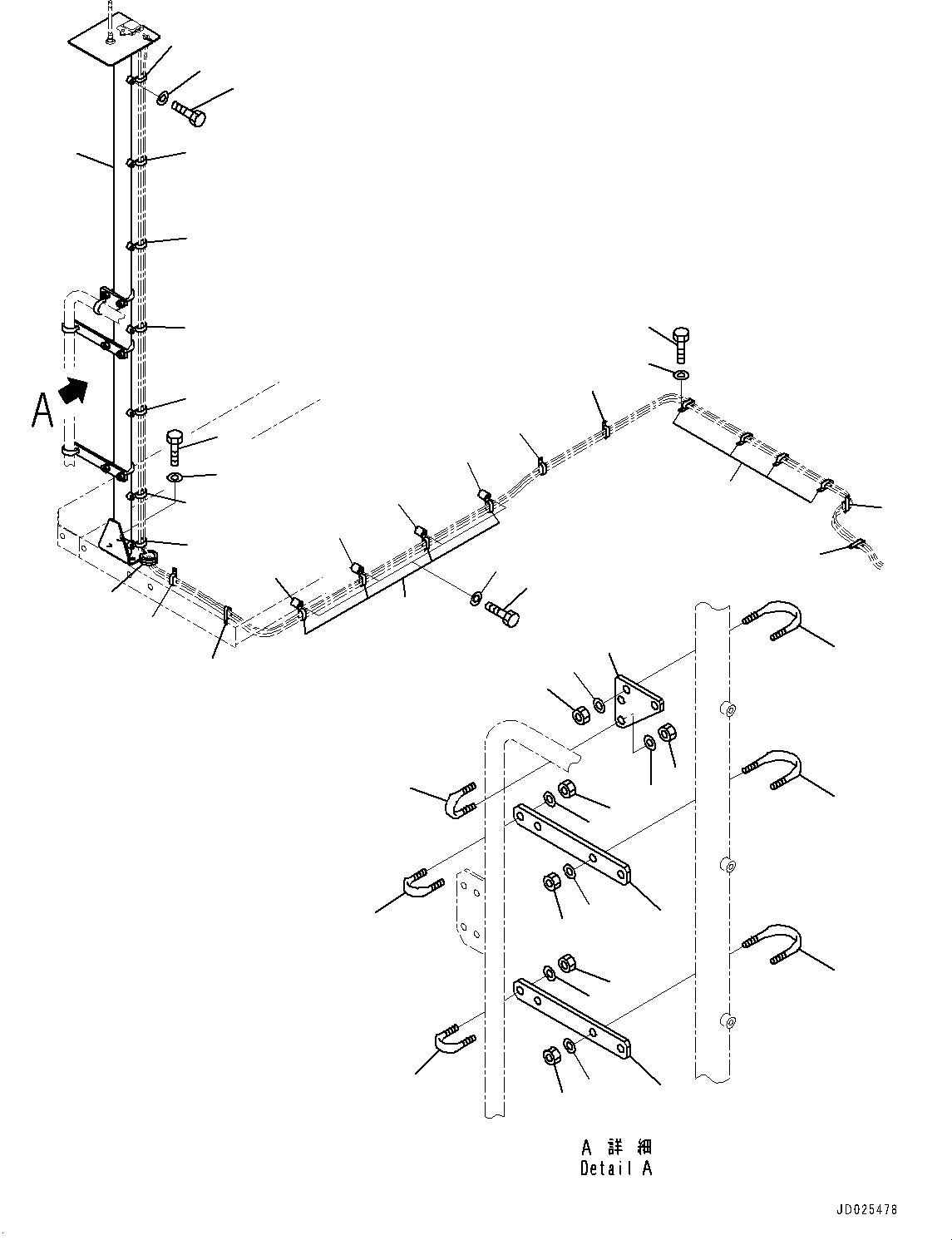Komatsu parts book diagram for HD325-7R S/N 12001-UP: KOMTRAX ANTENNA, (2/2)(#11034-)