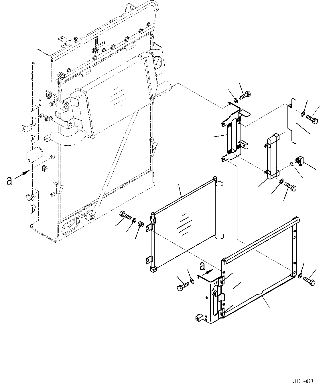 Komatsu parts book diagram for PC210LCI-11E0 S/N 600001-UP: COOLING SYSTEM, FUEL COOLER AND CONDENSER(#508570-)