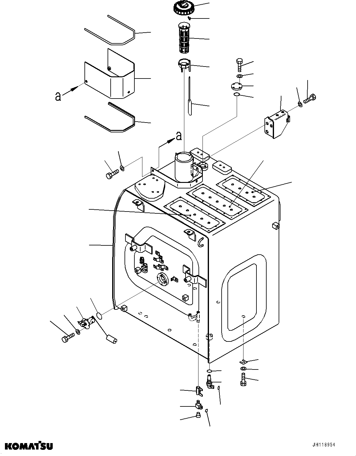 Komatsu parts book diagram for PC210LCI-11E0 S/N 600001-UP: FUEL TANK, (#500470-)