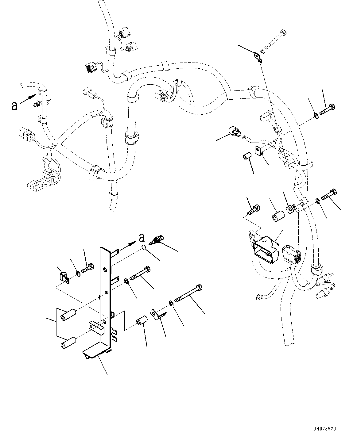 Komatsu parts book diagram for PC210LCI-11E0 S/N 600001-UP: ELECTRIC WIRING HARNESS, ENGINE WIRING HARNESS (2/2)(#500470-)