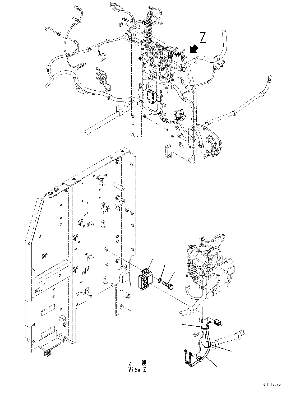Komatsu parts book diagram for PC210LCI-11E0 S/N 600001-UP: BATTERY ELECTRIC WIRING HARNESS, (#508570-)