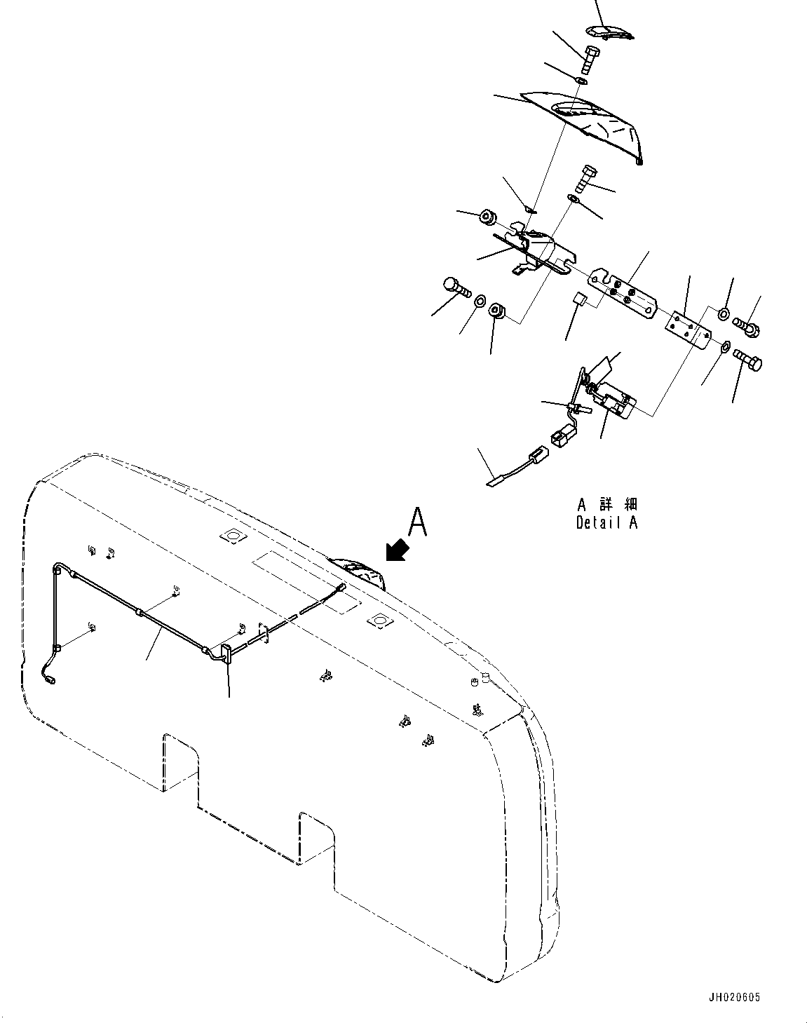 Komatsu parts book diagram for PC210LCI-11E0 S/N 600001-UP: KOMVISION CAMERA, CENTER(#500470-)