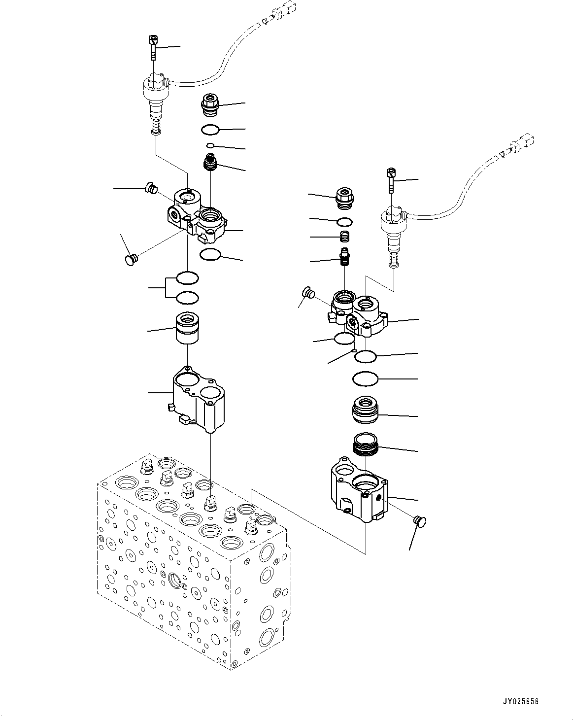 Komatsu parts book diagram for PC210LCI-11E0 S/N 600001-UP: CONTROL VALVE, 8-SPOOL (7/22)(#500470-)