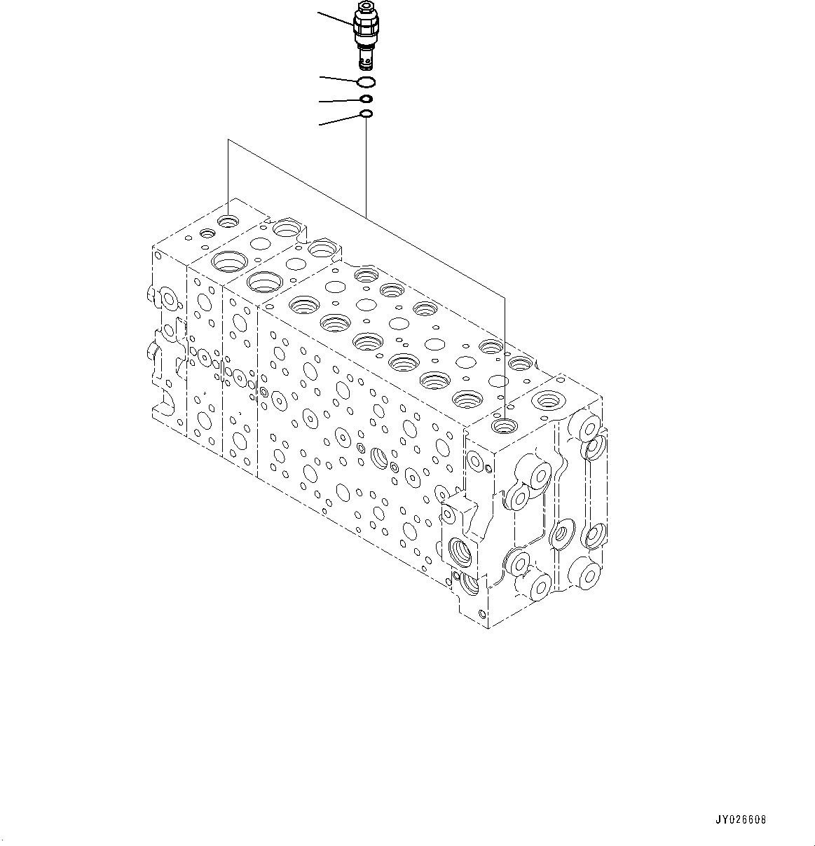 Komatsu parts book diagram for PC210LCI-11E0 S/N 600001-UP: CONTROL VALVE, 8-SPOOL (10/22)(#500470-)