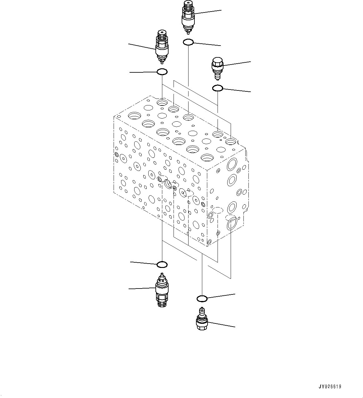 Komatsu parts book diagram for PC210LCI-11E0 S/N 600001-UP: CONTROL VALVE, 8-SPOOL (13/22)(#500470-)