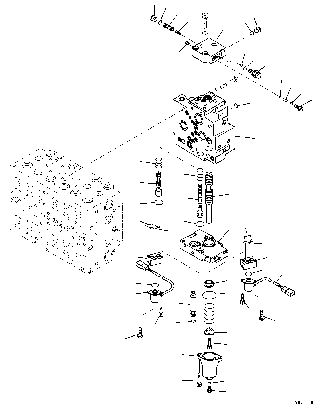 Komatsu parts book diagram for PC210LCI-11E0 S/N 600001-UP: CONTROL VALVE, 8-SPOOL (14/22)(#500470-)