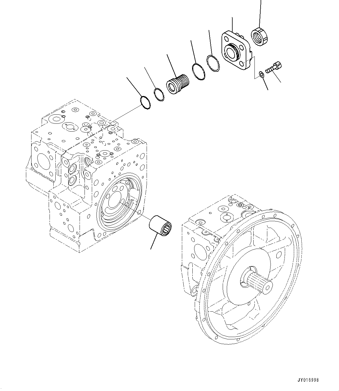 Komatsu parts book diagram for PC210LCI-11E0 S/N 600001-UP: HYDRAULIC PUMP, PISTON PUMP (9/12)(#500470-)