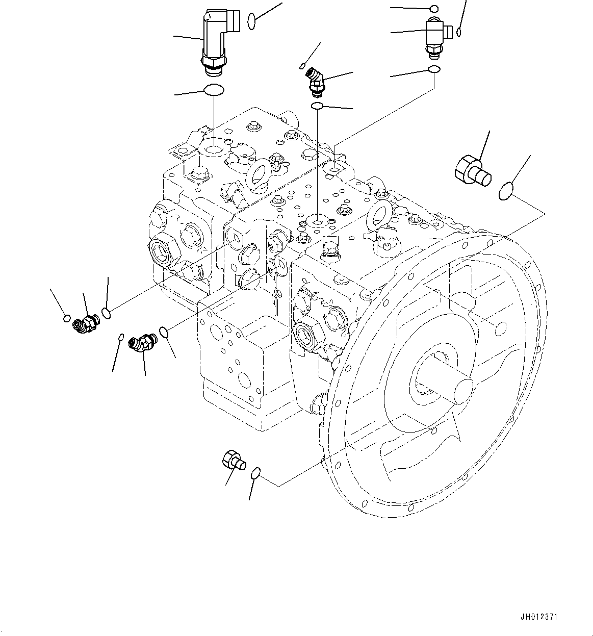 Komatsu parts book diagram for PC210LCI-11E0 S/N 600001-UP: HYDRAULIC PUMP RELATED PARTS, (#500470-)