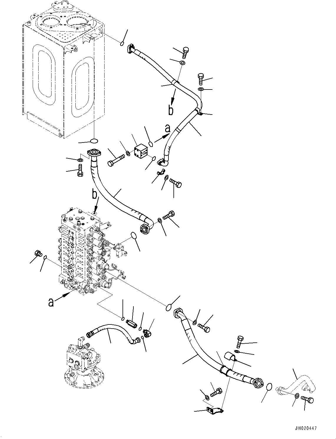 Komatsu parts book diagram for PC210LCI-11E0 S/N 600001-UP: RETURN PIPING, (#500470-)