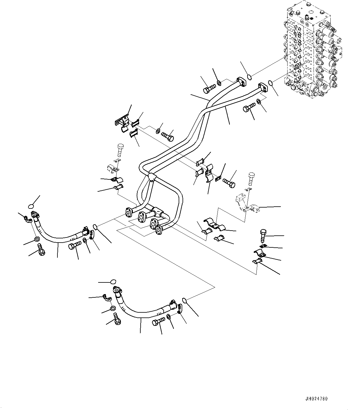 Komatsu parts book diagram for PC210LCI-11E0 S/N 600001-UP: BOOM PIPING, (#500470-)