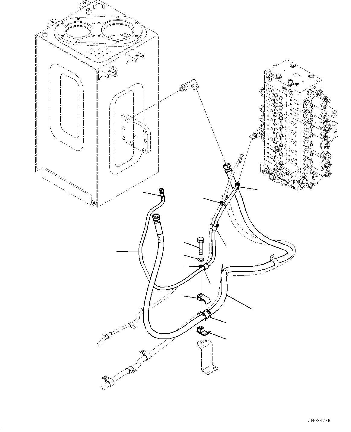 Komatsu parts book diagram for PC210LCI-11E0 S/N 600001-UP: ANTI-DROP VALVE PIPING, HOSE(#500470-)