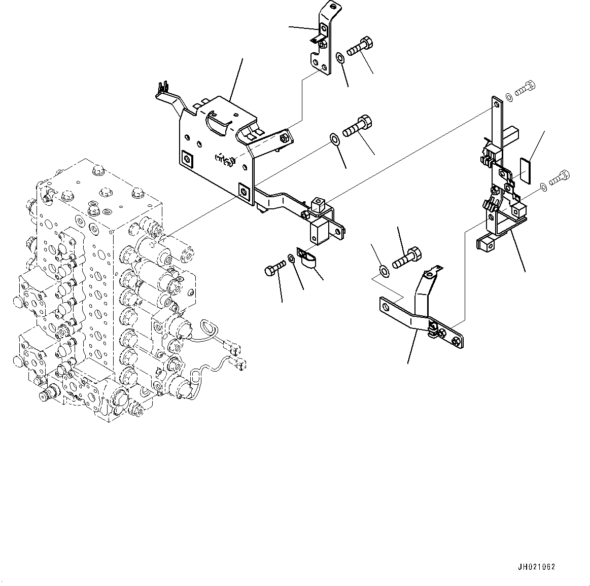 Komatsu parts book diagram for PC210LCI-11E0 S/N 600001-UP: AUTO TILT BUCKET PIPING, EPC VALVE MOUNTING(#500470-)
