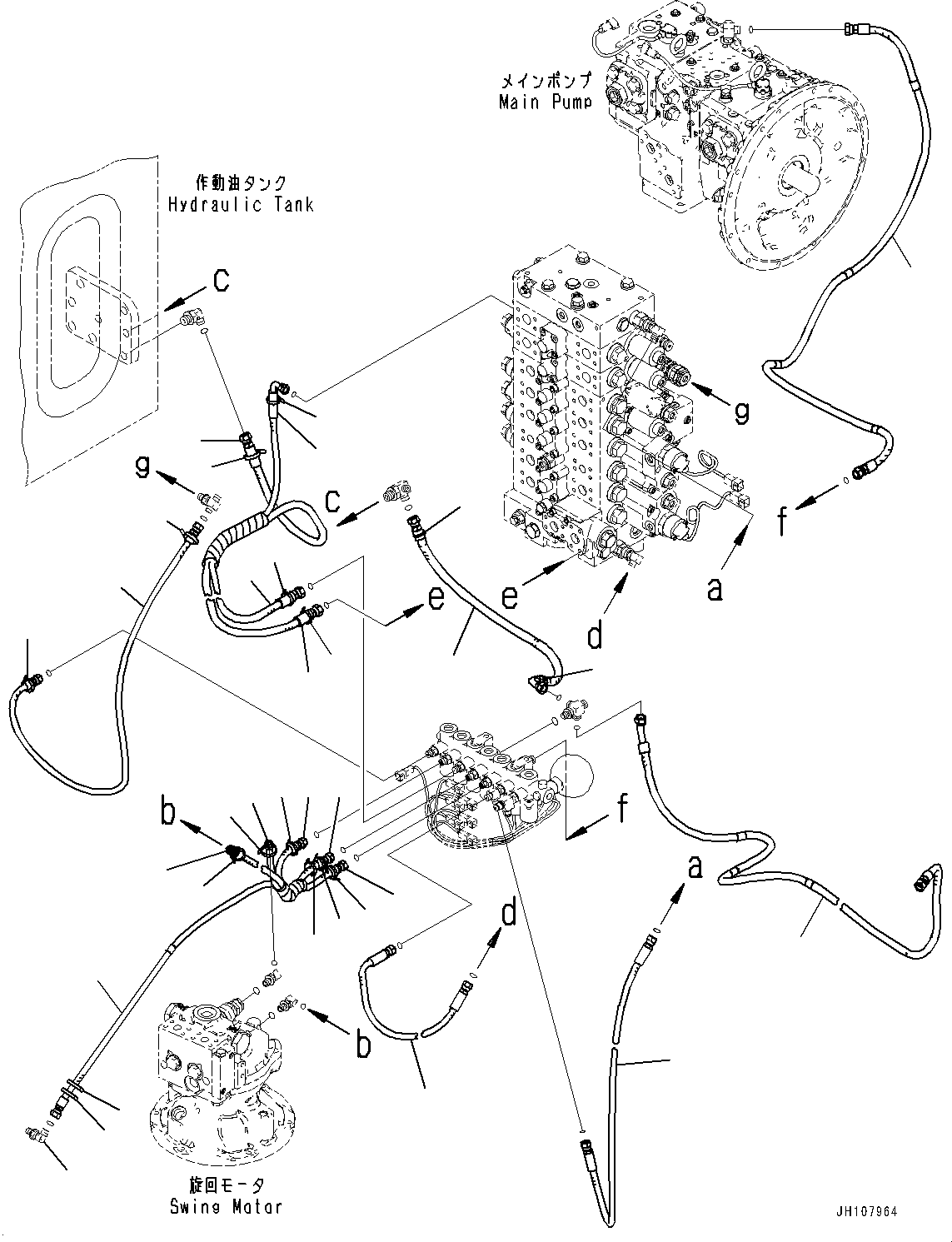Komatsu parts book diagram for PC210LCI-11E0 S/N 600001-UP: SOLENOID VALVE, PIPING (1/2)(#500470-)