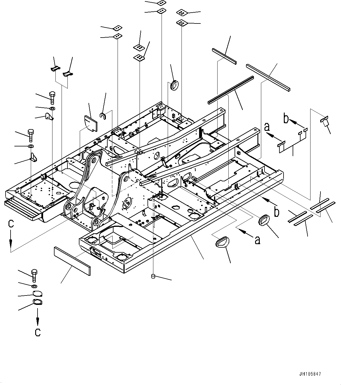 Komatsu parts book diagram for PC210LCI-11E0 S/N 600001-UP: REVOLVING FRAME, (#500470-)