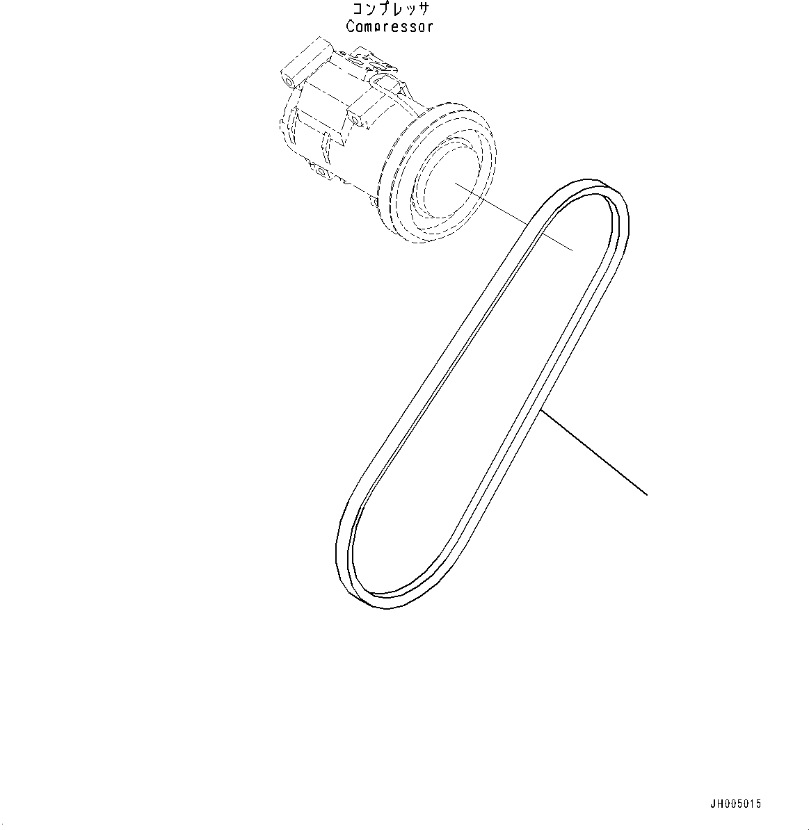 Komatsu parts book diagram for PC210LCI-11E0 S/N 600001-UP: AIR CONDITIONER, V-BELT(#508570-)