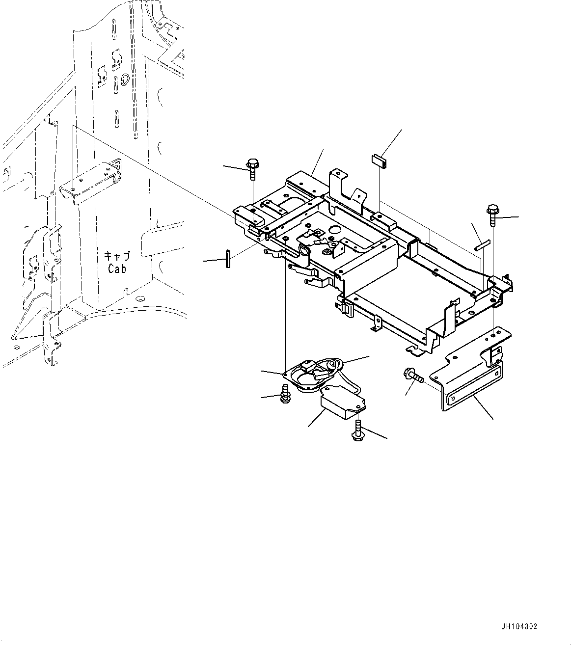 Komatsu parts book diagram for PC210LCI-11E0 S/N 600001-UP: CAB, CAB IN PARTS, LUGGAGE PLATE(#600001-)