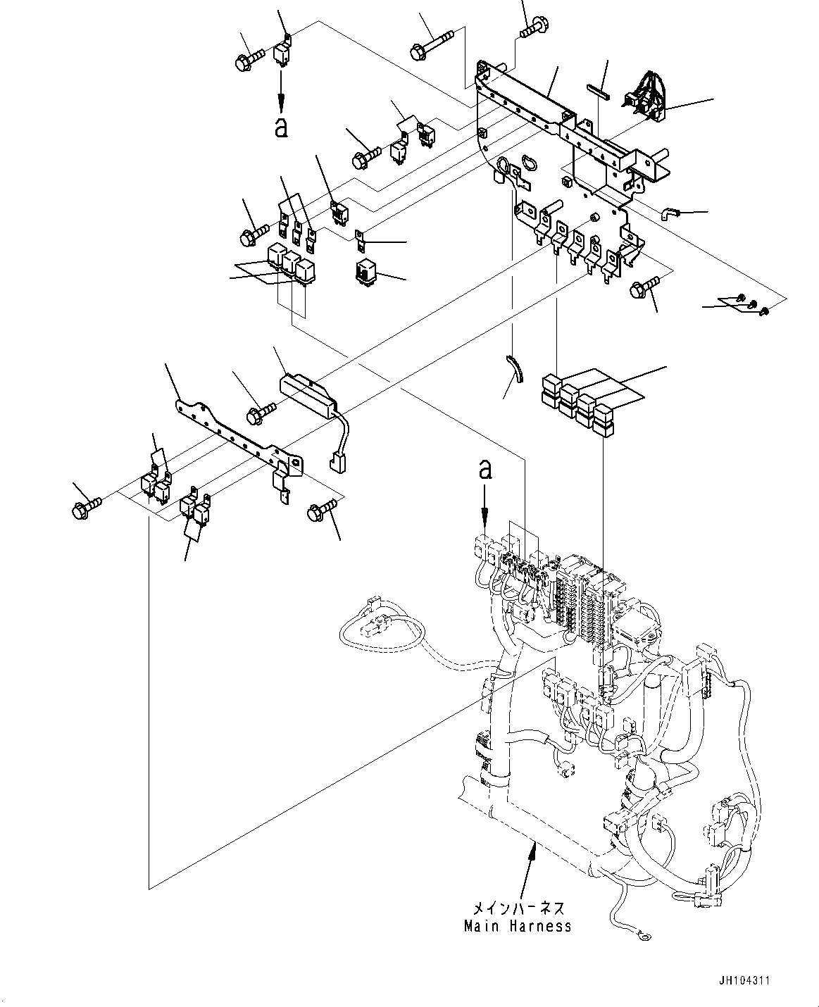 Komatsu parts book diagram for PC210LCI-11E0 S/N 600001-UP: CAB, CAB IN PARTS, PUMP CONTROLLER AND RELAY(#600001-)