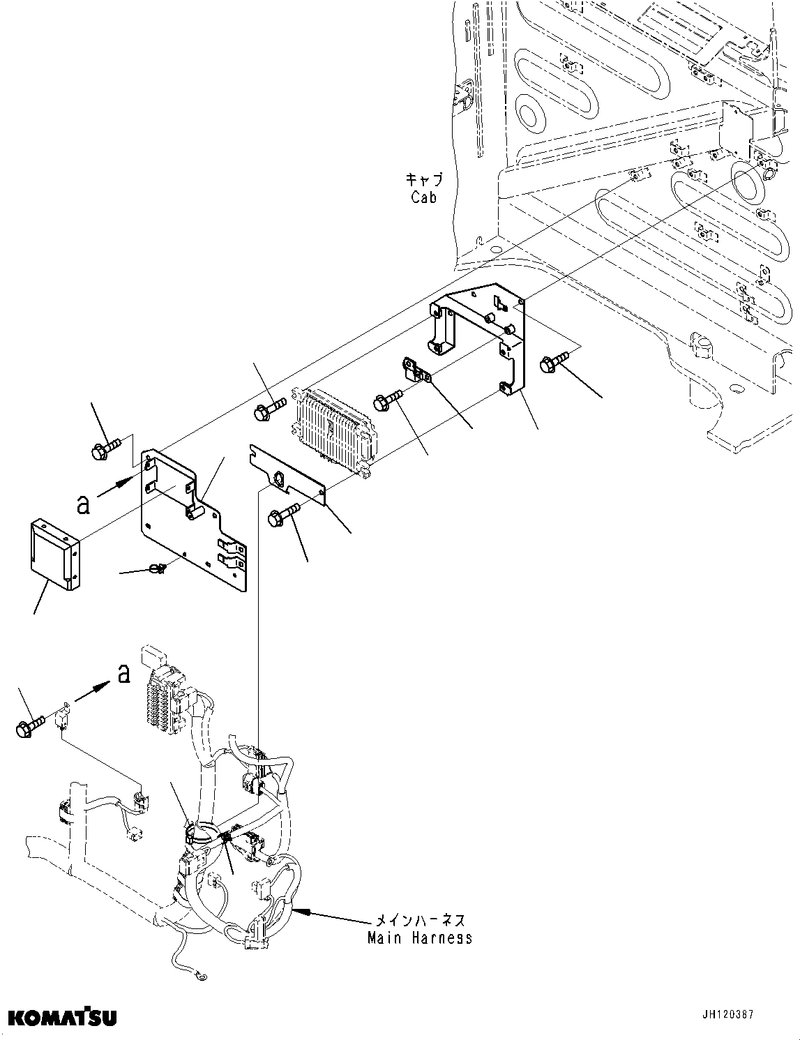 Komatsu parts book diagram for PC210LCI-11E0 S/N 600001-UP: CAB, CAB IN PARTS, AIR CONDITIONER CONTROLLER(#600001-)