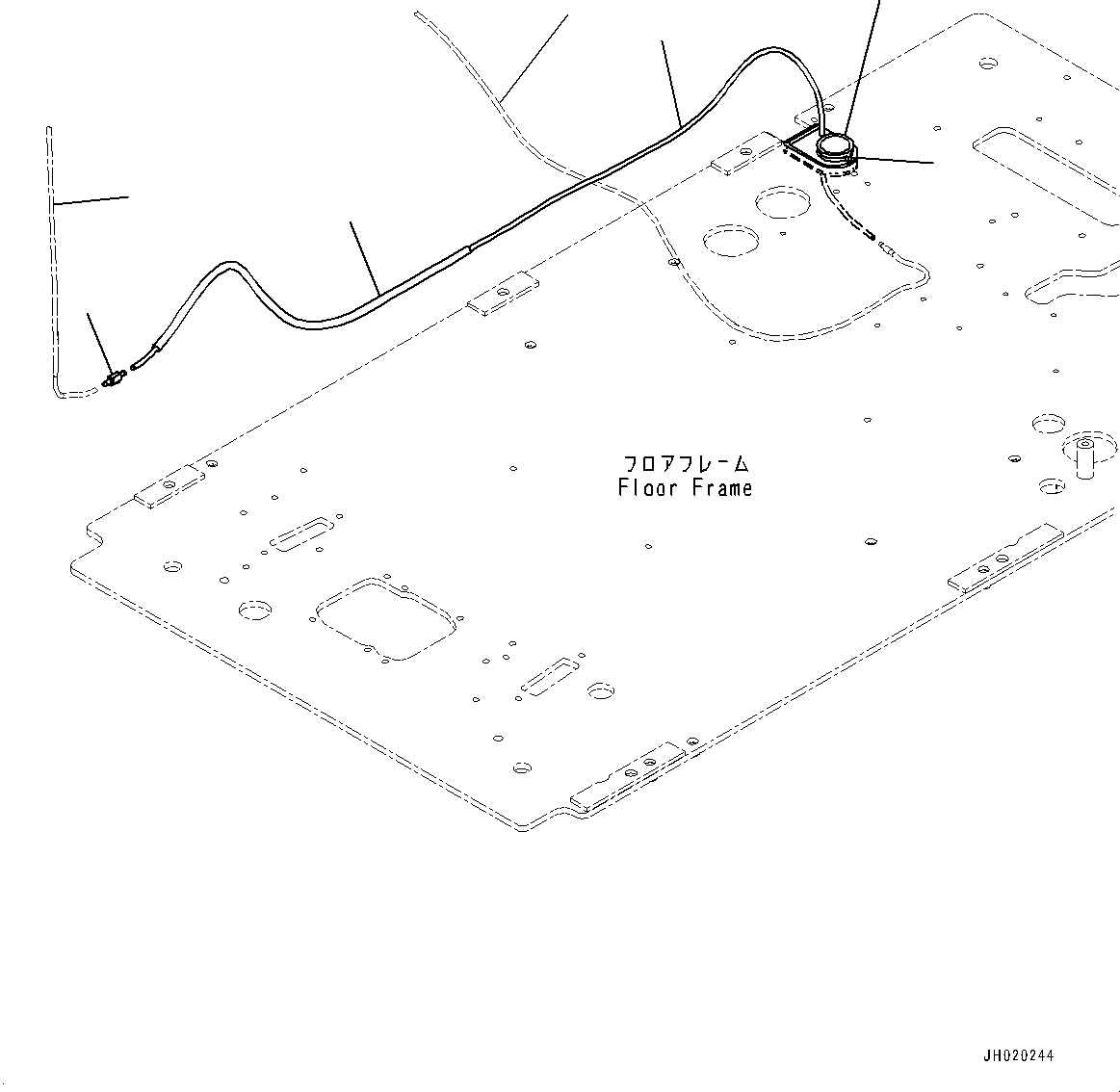 Komatsu parts book diagram for PC210LCI-11E0 S/N 600001-UP: CAB, FLOOR, WINDOW WASHER HOSE(#600001-)