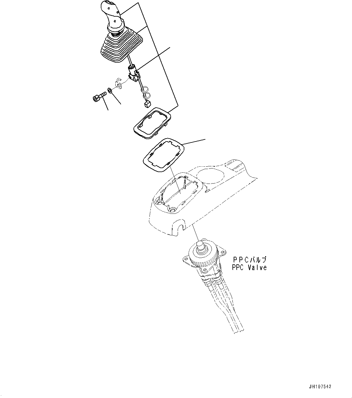 Komatsu parts book diagram for PC210LCI-11E0 S/N 600001-UP: CAB, FLOOR, WORK EQUIPMENT CONTROL LEVER, L.H.(#600001-)