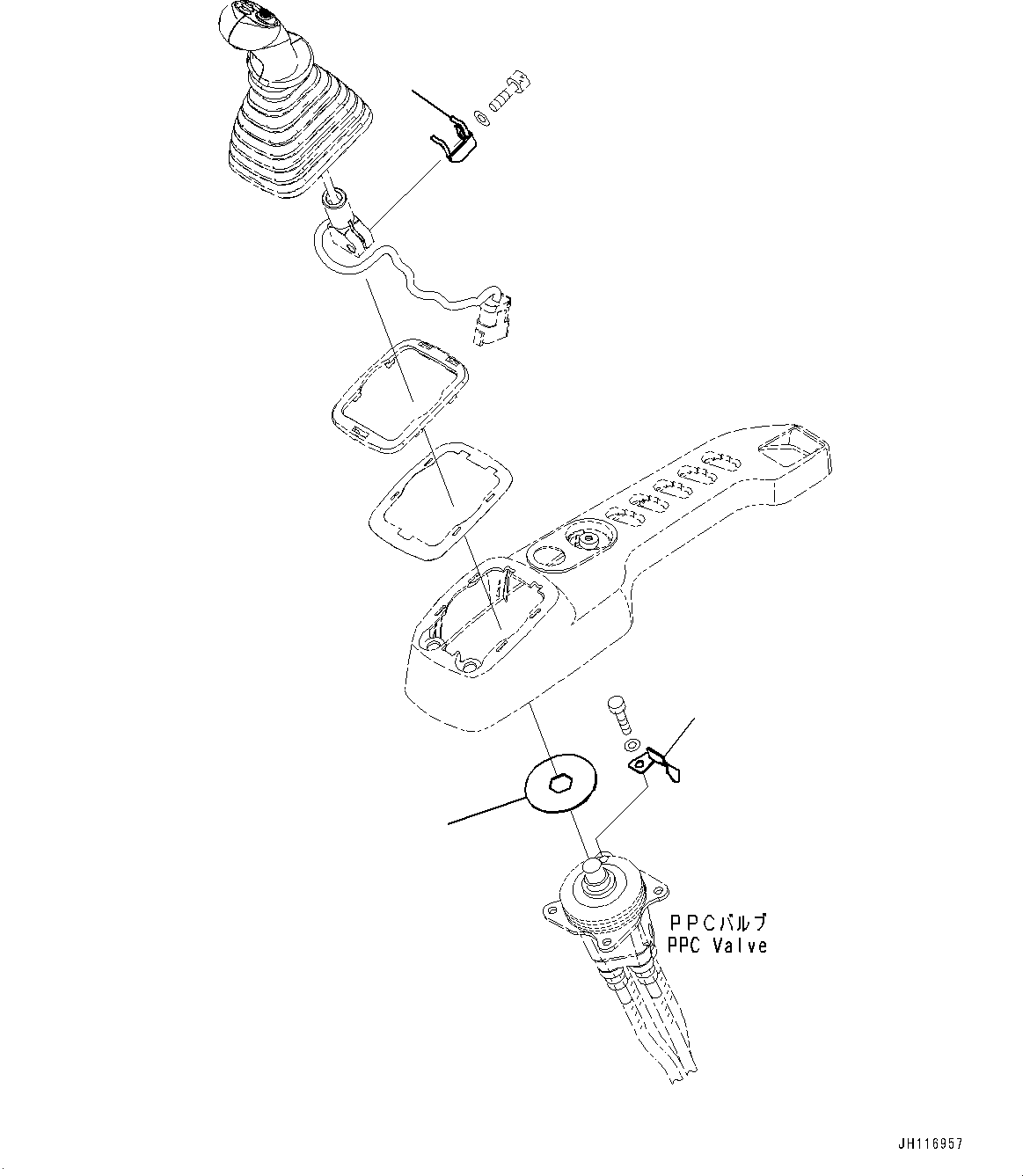 Komatsu parts book diagram for PC210LCI-11E0 S/N 600001-UP: CAB, FLOOR, WORK EQUIPMENT CONTROL LEVER RELATED PARTS, R.H.(#600001-)