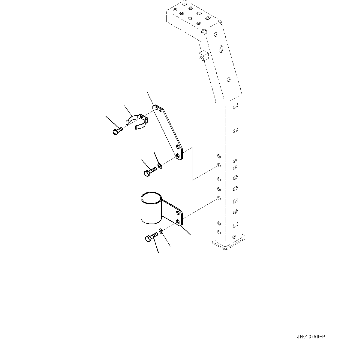 Komatsu parts book diagram for PC210LCI-11E0 S/N 600001-UP: SIDE COVER L.H., BRACKET(#504509-)
