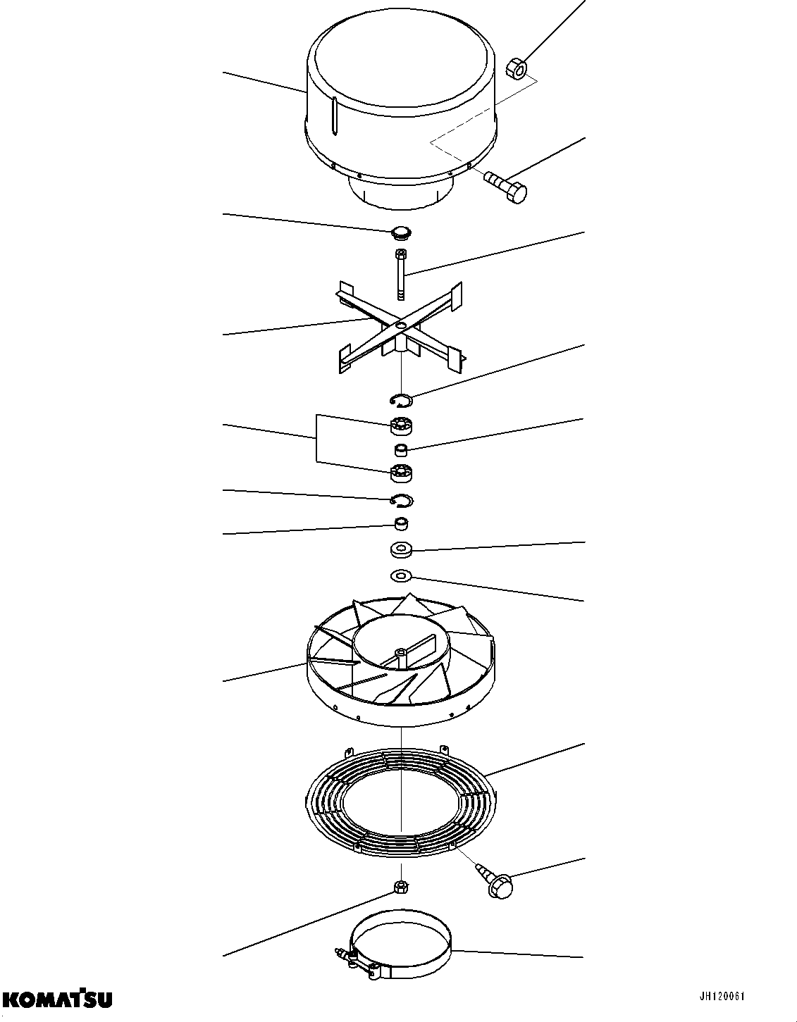 Komatsu parts book diagram for PC210LCI-11E0 S/N 600001-UP: SIDE COVER L.H., INNER PARTS, PRE-CLEANER(#510419-)