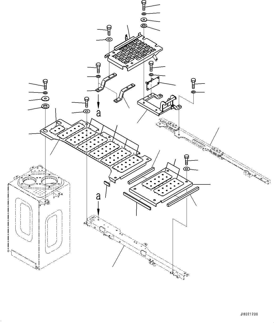Komatsu parts book diagram for PC210LCI-11E0 S/N 600001-UP: UPPER COVER, (#500470-)