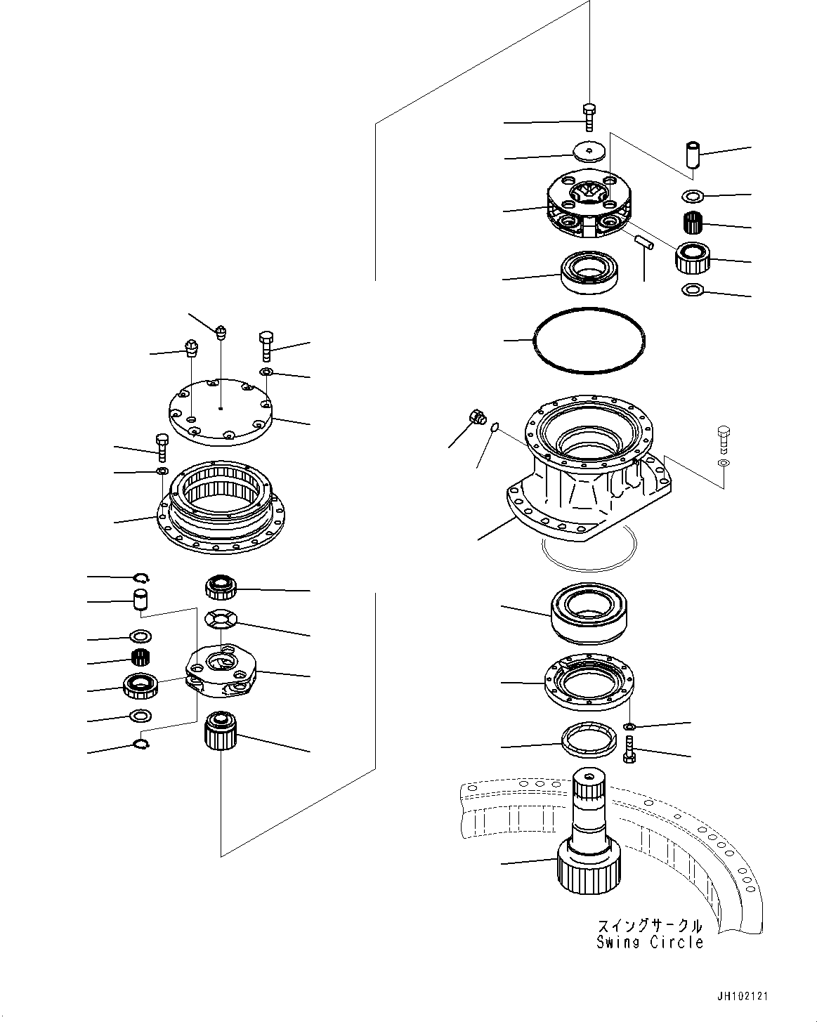 Komatsu parts book diagram for PC210LCI-11E0 S/N 600001-UP: SWING MACHINERY AND MOTOR, (SUPPLY ONLY)(#504177-)