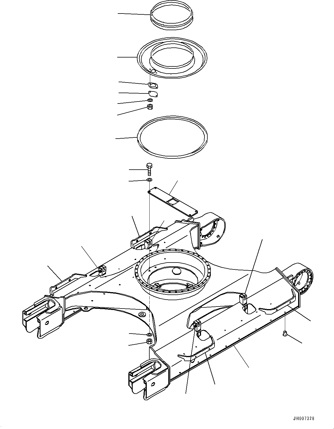 Komatsu parts book diagram for PC210LCI-11E0 S/N 600001-UP: TRACK FRAME, (#500470-)