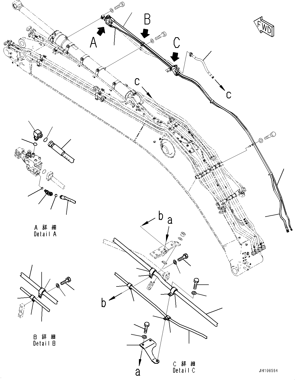 Komatsu parts book diagram for PC210LCI-11E0 S/N 600001-UP: ARM CYLINDER, ARM ANTI-DROP VALVE MOUNTING(#500470-)