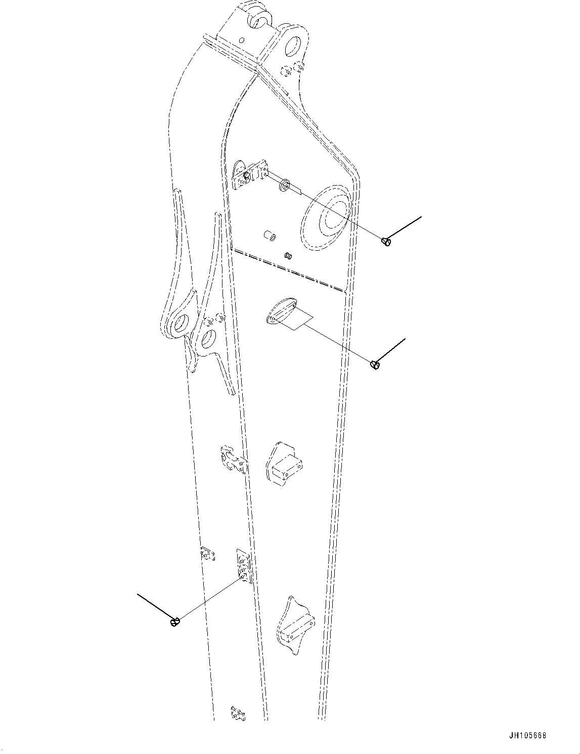 Komatsu parts book diagram for PC210LCI-11E0 S/N 600001-UP: ARM, PLUG (1/3)(#500470-)