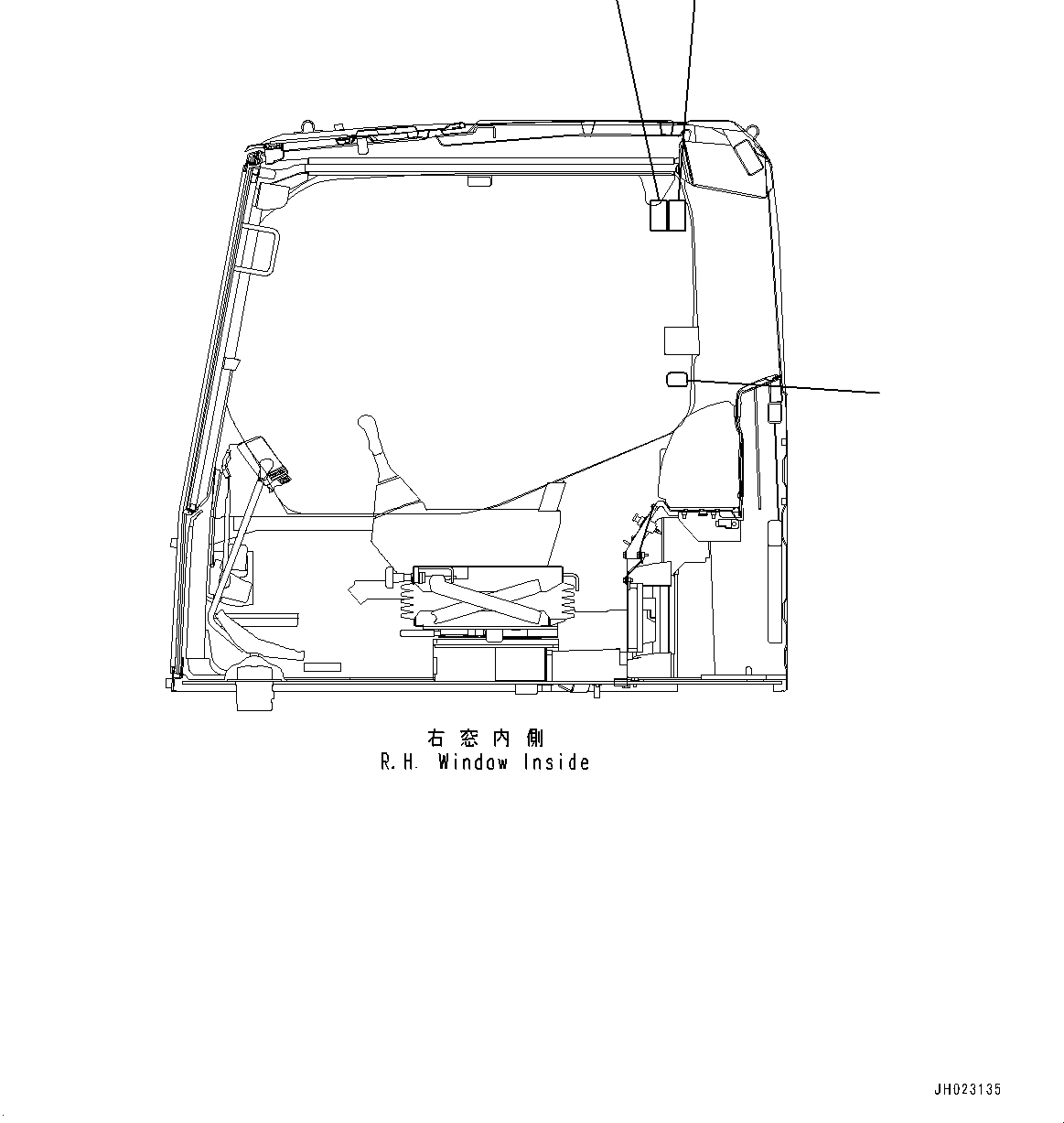 Komatsu parts book diagram for PC210LCI-11E0 S/N 600001-UP: CAUTION PLATES, WINDOW LOCK, (#500470-)