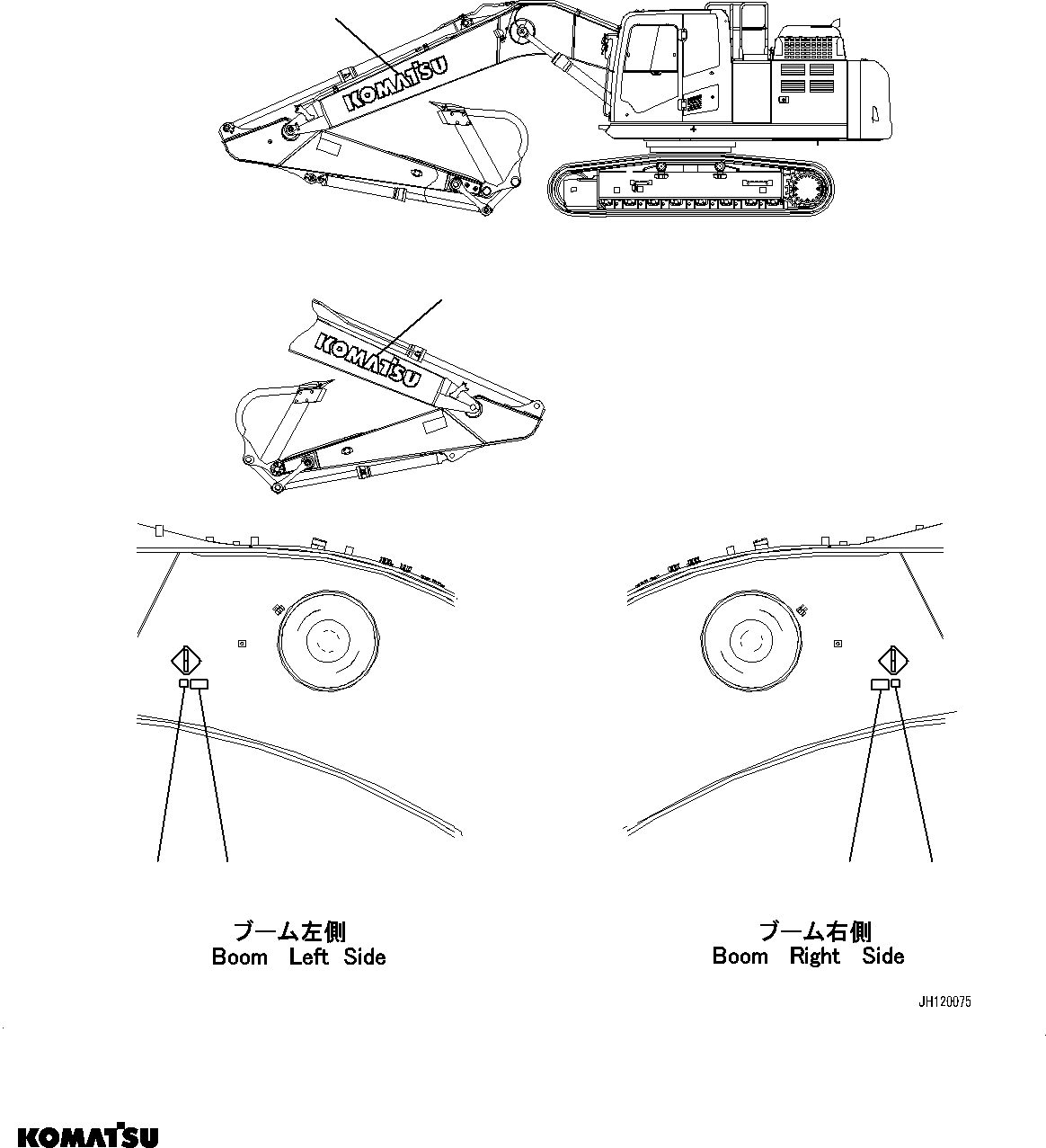 Komatsu parts book diagram for PC210LCI-11E0 S/N 600001-UP: PLATE, TIE-OFF, (#500470-)