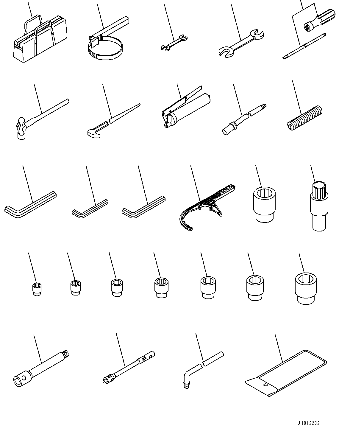 Komatsu parts book diagram for PC210LCI-11E0 S/N 600001-UP: TOOL, (#500470-)