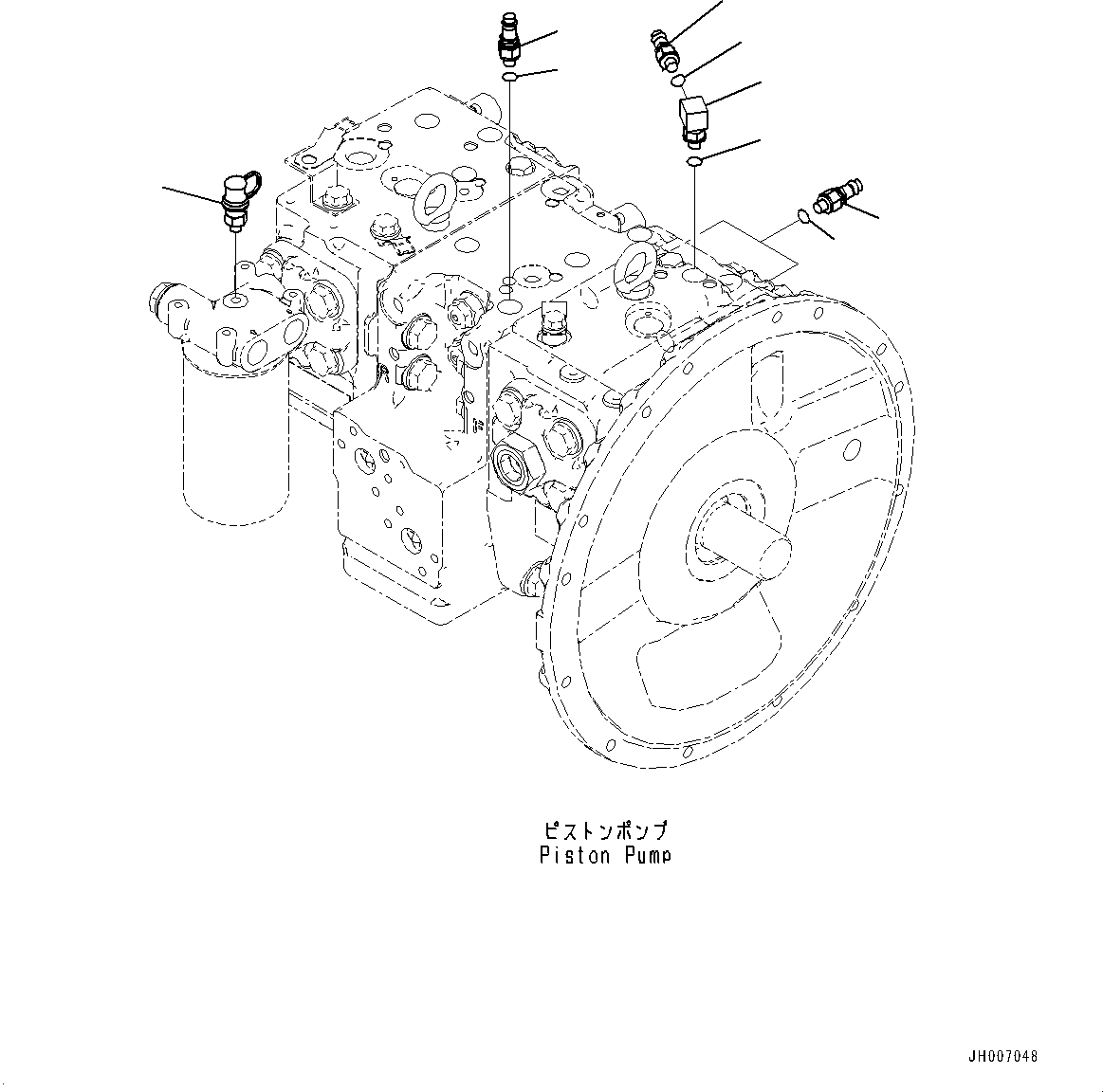 Komatsu parts book diagram for PC210LCI-11E0 S/N 600001-UP: PREVENTIVE MAINTENANCE SERVICE CONNECTORS, (#500470-)
