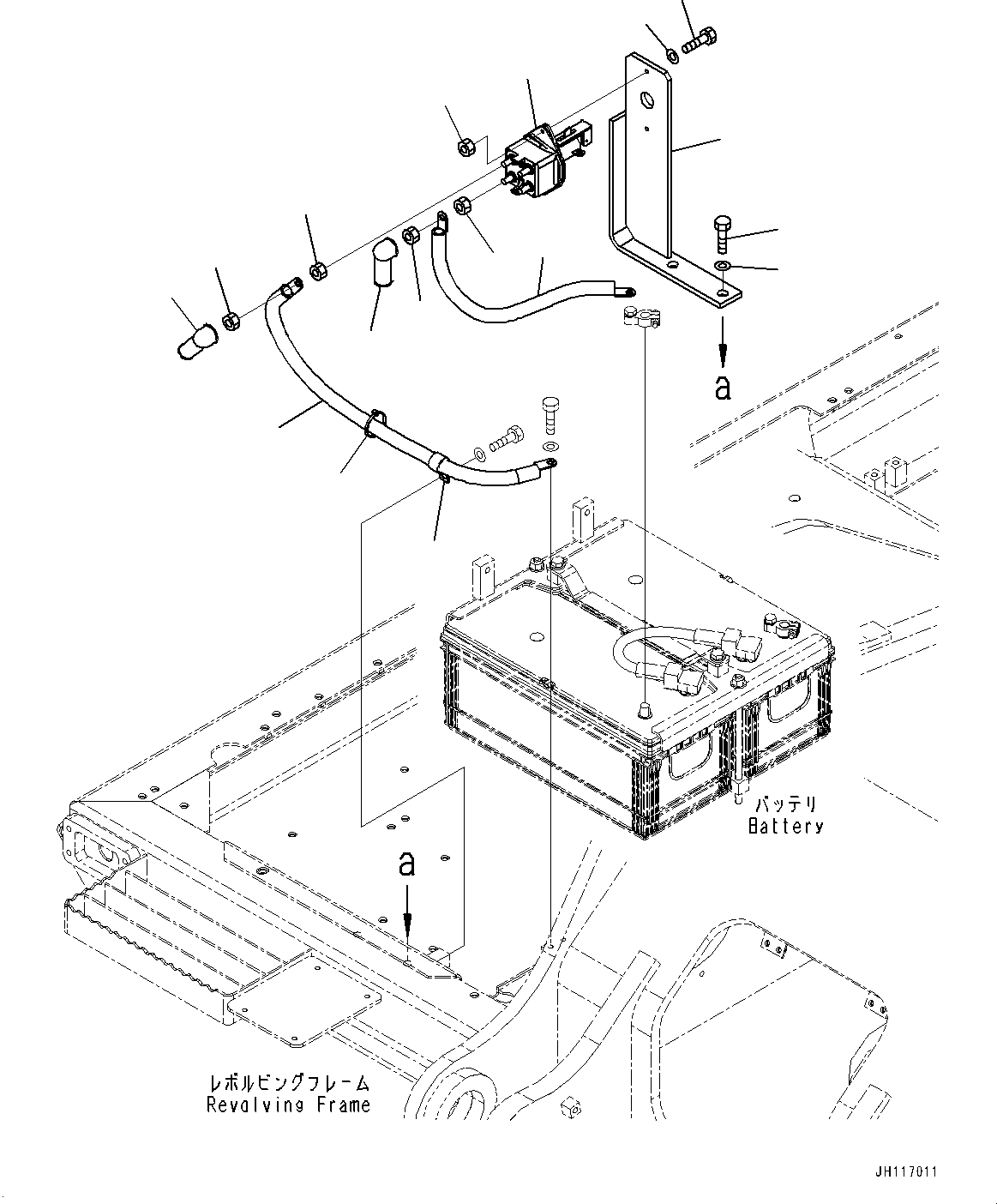 Komatsu parts book diagram for PC350LC-8M0 S/N 85001-UP: BATTERY, ISOLATOR(#80001-)