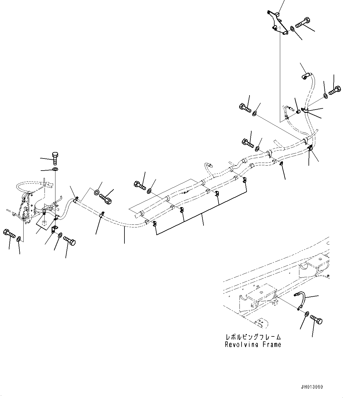 Komatsu parts book diagram for PC350LC-8M0 S/N 85001-UP: ELECTRIC WIRING HARNESS, STARTING WIRING HARNESS CLIP(#85001-)