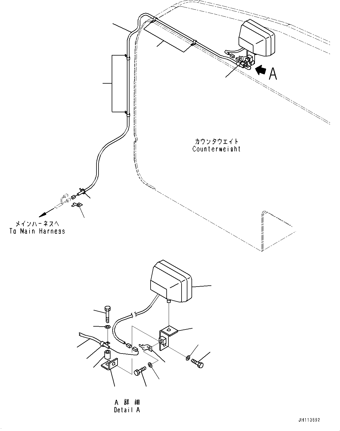 Komatsu parts book diagram for PC350LC-8M0 S/N 85001-UP: ADDITIONAL REAR WORKING LAMP, (#80001-)