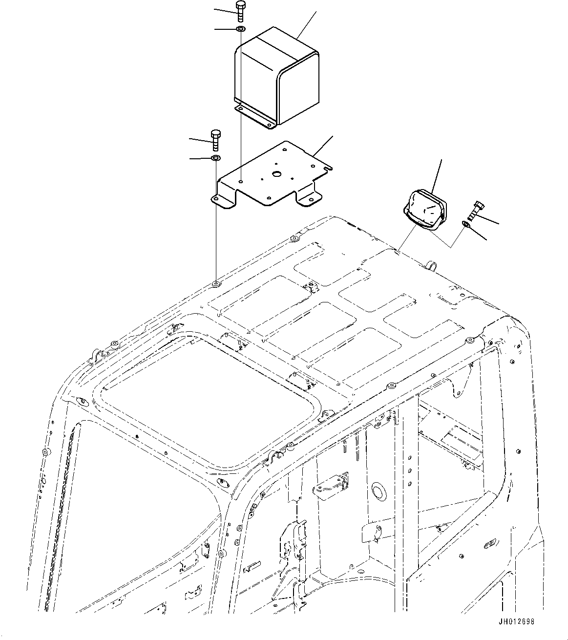 Komatsu parts book diagram for PC350LC-8M0 S/N 85001-UP: BEACON LAMP, (#80013-)
