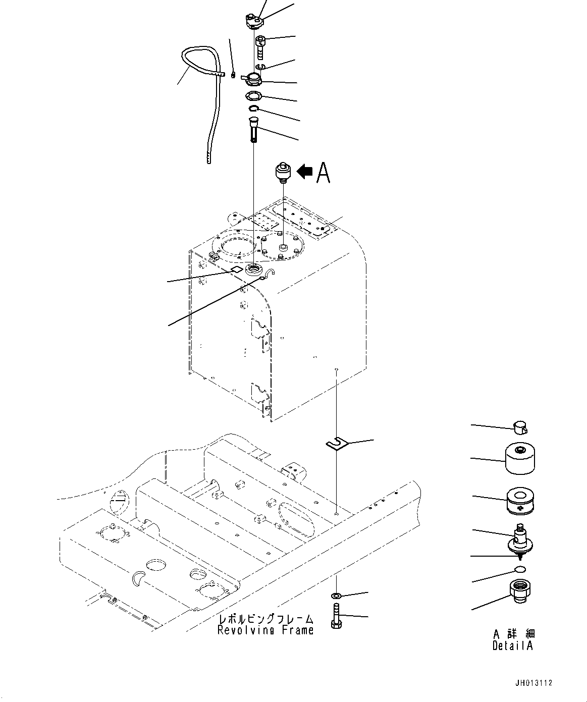 Komatsu parts book diagram for PC350LC-8M0 S/N 85001-UP: HYDRAULIC TANK, BREATHER MOUNTING(#80001-81843)